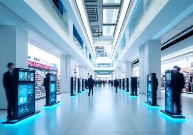 Modern retail floor with digital integration